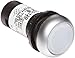 Eaton C22-DRL-W-K10-24 Pushbutton Switch, Illuminated, Flush Mounted, Maintained Operation, White LED Color, Silver Bezel Color, SPST-NO Contacts, 24VAC/VDC Voltage