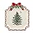 Spode Christmas Tree Ribbons Canape Plate - 6.5-Inch Holiday Serving Plate for Desserts, Appetizers, and Treats - Festive Earthenware Christmas Dinnerware with Gold Accents - Dishwasher Safe