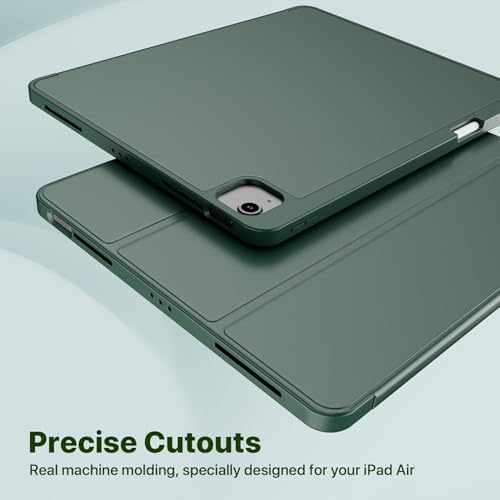 Image of TechTrendz for iPad Air 13 inch Cover M3 /M2 (2025 /2024), iPad Pro 12.9 Inch (6th /5th /4th Gen) Case with Pencil Holder, Smart Cover with Protective Trifold Stand, Auto Wake /Sleep - Green