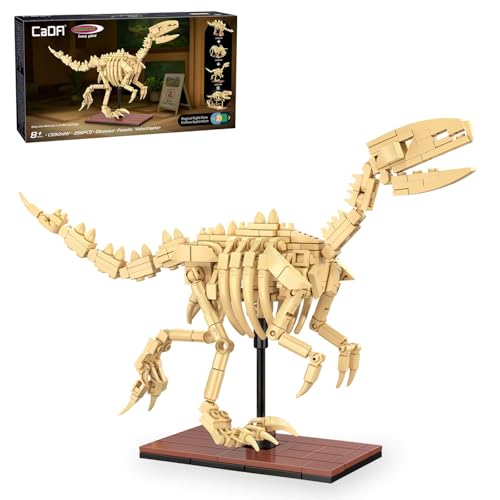 JAMARA 402891 CADA Dinosauro Fossil Velociraptor Bricks, idea regalo per ragazzo e ragazza, giocattolo dinosauro bambini, set giurassico, combinabile con altri modelli
