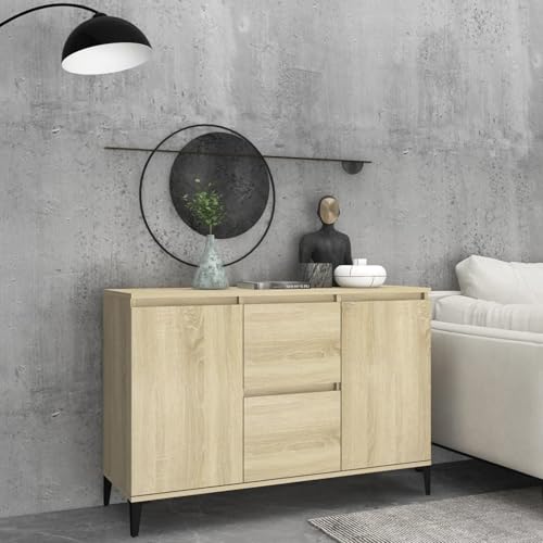 Vopese Aparador Madera contrachapada Color Roble Sonoma 104x35x70 cm Armario de Almacenaje, Aparador Auxiliar Mueble de Almacenaje de Salón Buffet Moderno