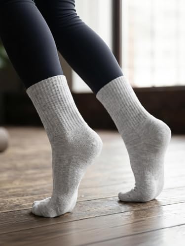 Image of COTTON DAY Women's Soft Combed Cotton Socks Seamless Toe Black White Navy