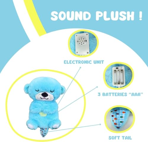 Image of AGC Breathing Teddy Bear with Music for Baby Sensory Sleep Lights Rhythmic Soft Toy, Lights and Breathing Motion, Breathing Toy Teddy Bear with Lights | Best Gift for Kids (Blue)