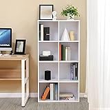 Lukzer 8 Shelf Engineered Wood Bookshelf Storage Organizer Furniture for Living Room, Kitchen Office or Home Use Open Cube Cabinet (MR- 009/ White / 123.5 x 60 x 30 CM) DIY (Do It Yourself)