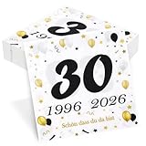 50 Stück Servietten 30. Geburtstag, Seutgjie 30 Geburtstag Deko 1996-2026 Perlenhochzeit Jubiläum Tischdeko Schwarz Gold Tisch-Deko Party Gedeckter Tisch