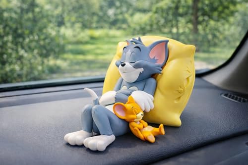 Image of Cute Sleeping Cat and Mouse Car Interior Accessory - Adorable Toy for Dashboard, Table Top or Gift Set | Pack of 1 PVC Material | car Accessories 2026 (1Pcs)