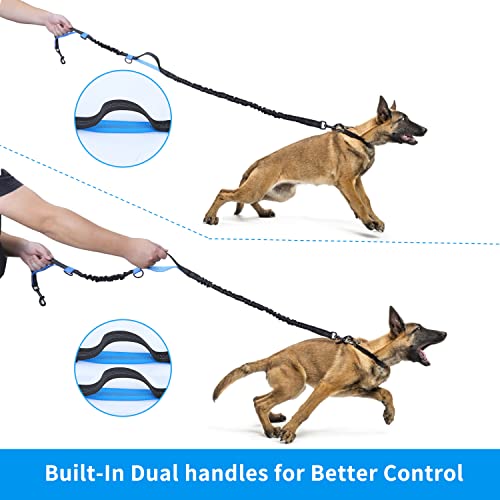 Nobleza Joggingleine für Hunde, freihändige Leine mit Gürteltasche, Handfreie Hundeleine für Laufen mit verstellbarem Hüftgurt Bungee Leine zum handfreien Joggen