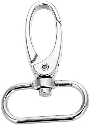 Pack of 20 Pcs Large Size Metal 1.8 inch Lobster Clasps Swivel Trigger Clips Snap with 1 inch Oval Ring Silvery Curved Ring (1 inch) image 2