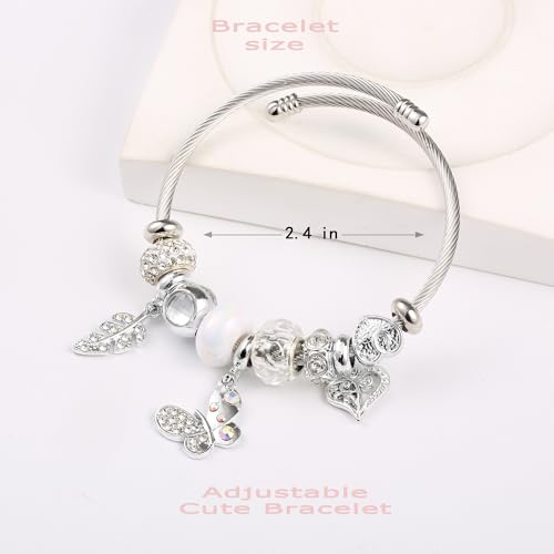 Image of YouLuo Cute Necklace Charm Bracelet Set,Personalized Jewelry Gift for Women | Cute Charm Bracelet, Adjustable Stainless Steel Bracelet, Anime Cartoon Accessories Bracelets for Women Gift and Friendship