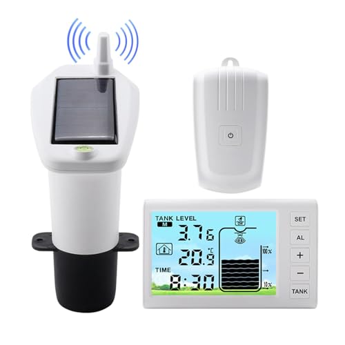 Indicatore del misuratore di livello del serbatoio 'acqua, misuratore di livello a ultrasuoni per serbatoi 'acqua | Sensore di livello ad ultrasuoni con display a temperatura a LED,Trasmettitore del s