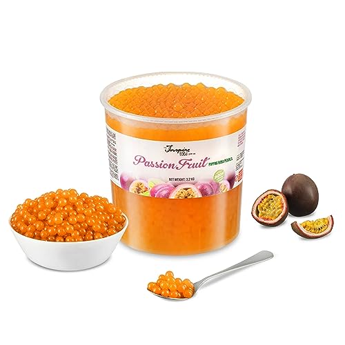 INSPIRE FOOD Perlas de Fruta para Bubble Tea de Maracuyá - 3,2 KG - Popping Boba | 100% vegano y sin gluten, sin colorantes.