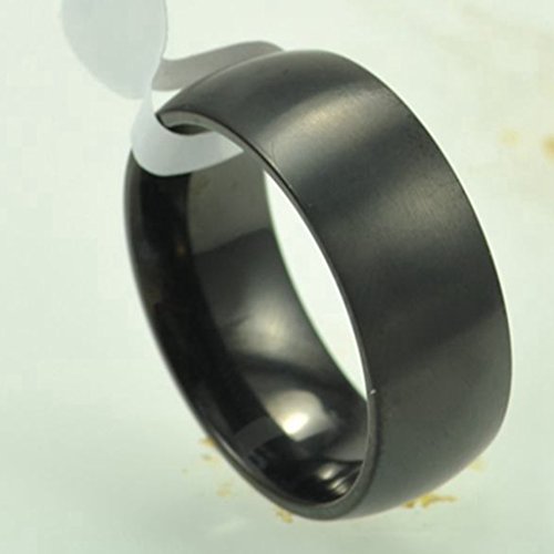 Jude Jewelers B07D7397V8_US 8Mm Brushed Matte Solid Titanium Ring Wedding Band thumb #1
