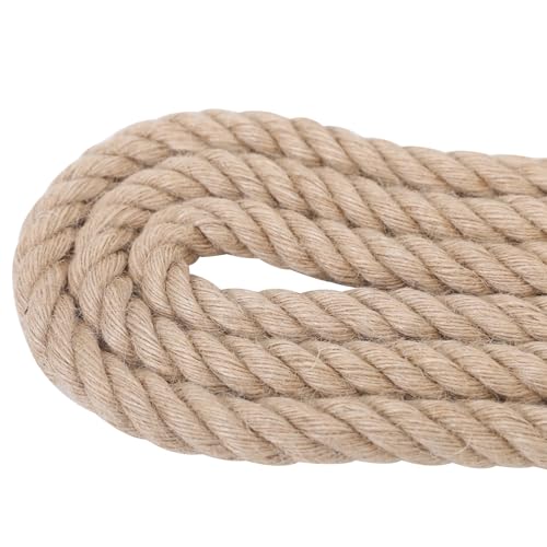 Meidansini Juteseil, Natürliches Hanfseil, DIY Verdrehtes Manilaseil für Handwerk, Gartenarbeit, Klettern, Hängematte, Nautisch, Tauziehen, Geländer, Innen- und Außendekoration (10mm x 10M)