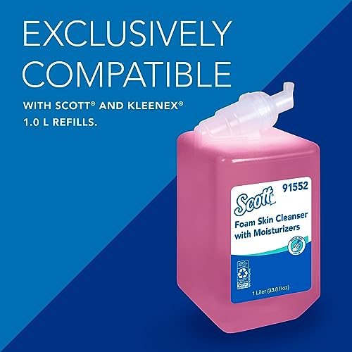 Bundle of Scott® Foam Hand Soap with Moisturizers, 1.0 L Pink, Floral Scent Refills + Scott Essential Manual Skin Care Dispenser, White Starter Kit - image 8