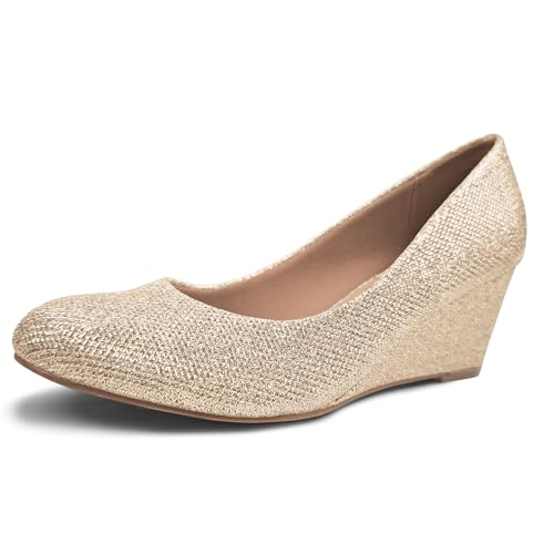 Comfortable Womens Wedge Pumps 2.3 Inch Closed Toe Wedding Dressy Work Formal Shoes4