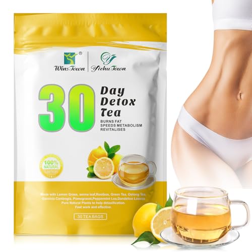 Detox Tee zum Abnehmen, Zitrone Detox Tee, mit Zitronenextrakt und natürlichen Grüntee-Zutaten, Entgiften und Abnehmen sanft, Fördern Stoffwechsel, Koffeinfrei, für Männer und Frauen (30 Teebeutel) Detox Tee zum Abnehmen, Zitrone Detox Tee, mit Zitronenextrakt und natürlichen Grüntee-Zutaten, Entgiften und Abnehmen sanft, Fördern Stoffwechsel, Koffeinfrei, für Männer und Frauen (30 Teebeutel)