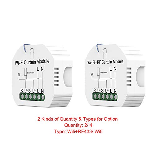 DECDEAL 2 Pcs 90-250 V Módulo de Interruptor de Cortina WiFi APP Controle Remoto Controle de Voz Com