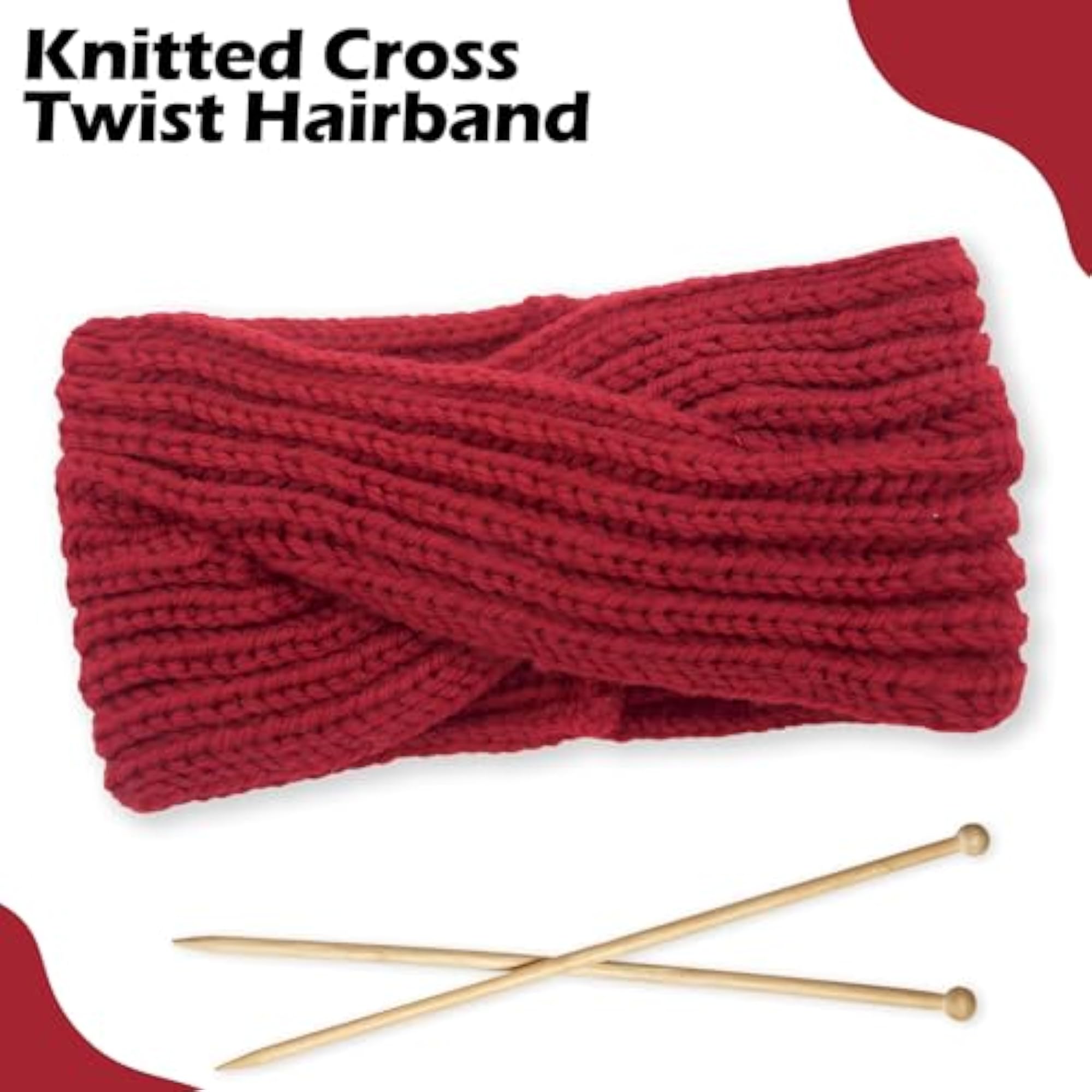 Women's Knitted Winter Headband, Soft Stretch Twist Knot