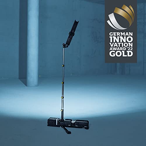 Brennenstuhl Multi Battery LED Akku Teleskop Arbeitsstrahler 6050 MA (7700lm, IP54, Höhenverstellbar Bis 140cm, Kompatibel Mit 18V Akkus 11 Verschiedener Hersteller, Ohne Akku, Engineered In Germany)