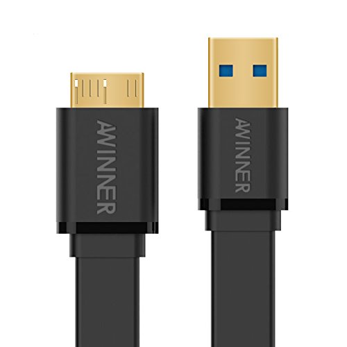 aWinner Micro USB 3.0データケーブル Galaxy s5 Note 3 N9000 スーパースピードUSB 3.0 Aオスto Micro Bオスアダプタケーブル充電とデータ同期コードfor Androidスマートフォンとタブレット AW-5003