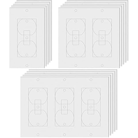 Tondiamo 20 Pcs White Wall Insulation Gasket Rectangle Wall Plate Outlet Sealers Foam Replacement Weatherproof Gasket Sealer Energy Saving for Electrical Outlet Plates Switch Covers Cover
