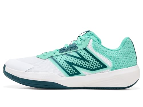 New Balance Women's 696v6 Tennis Shoe, Nb 102 White/Deep End, 5 XW - image 4