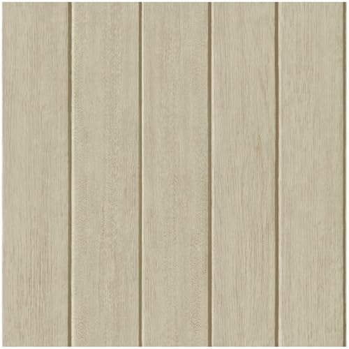 Full Roll - Painted Wood Panel Natural Wallpaper - Contemporary Versatile Sophisticated Plank - 10.05m x 53cm Roll - Washable Peelable Paste The Paper - Bedroom Living Room