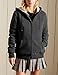 Yeokou Women's Casual Full Zip Up Sherpa Lined Hoodie Sweatshirt Jacket Coat (XS, Dark Grey)