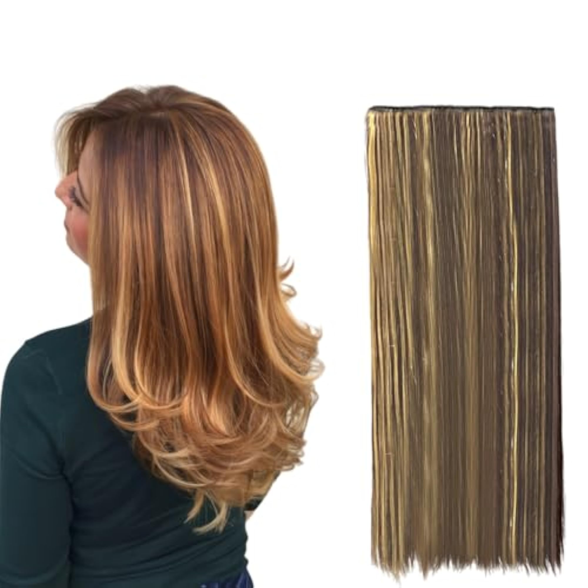 24 Inch Multicolor Clip-In Straight Hair Extensions for Women