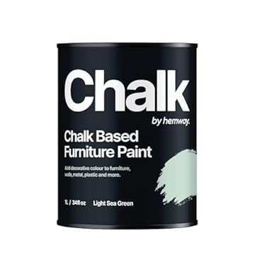 Hemway - Chalk Based Furniture Paint - Light Sea Green 1 L | Chalky Matt Shabby Chic Finish for Interior & Exterior Home Decor | Quick Dry & All-in-one