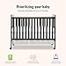 Dream On Me Carson Classic 3-in-1 Convertible Full-Size Baby Crib in Black, GreenGuard Gold & JPMA, 4 Mattress Heights, Converts to Day & Toddler Bed, Locking Wheels, Classic Nursery Design