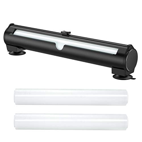 YICOSUN Refillable Plastic Wrap Dispenser with Body of Aluminum Alloy, Stainless Steel Slide