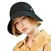 WHITE SANDS MOJA Linen Victorian Bonnet Hat Sun Cap, Foldable Summer Visor | NEW Katy | Black