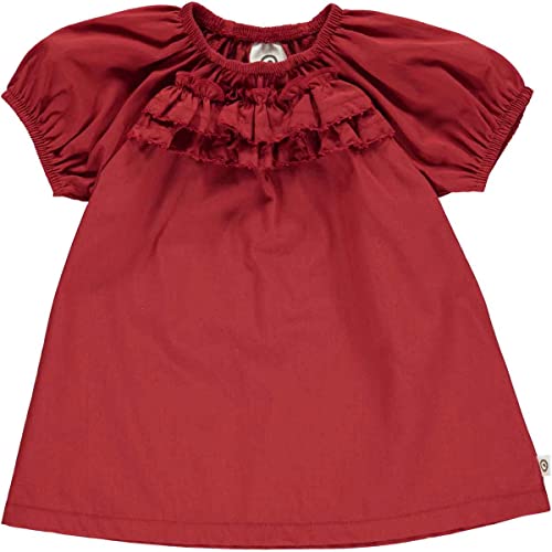 Müsli by Green Cotton Poplin Frill s/s Dress Baby, Vestido Casual nena Chicas, Berry Red,