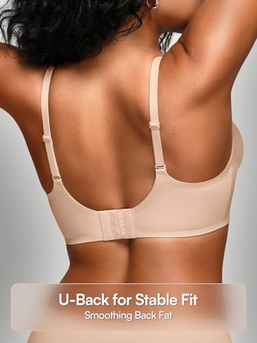 Image of Wireless Jelly Bras for Women No Underwire - S-2XL Seamless Padded T-Shirt Bralette with Support, Comfortable Everyday Bra