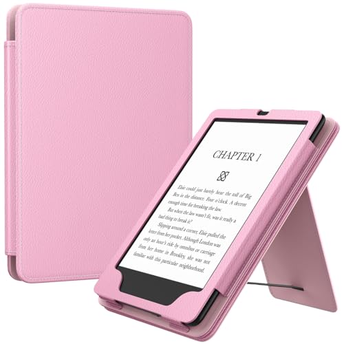 Image of MoKo Case for 7 inch /6.8 inch Kindle Paperwhite(12th /11th Generation-2024 /2021) and Kindle Colorsoft Signature Edition, Slim PU Shell Cover Case with Auto-Wake /Sleep for Kindle Paperwhite 2024, Nosegay Pink