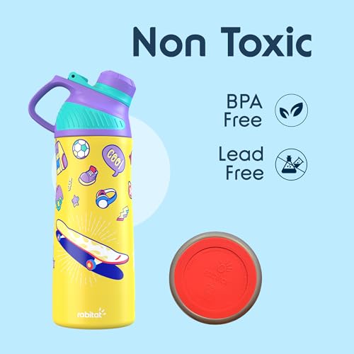 Image of rabitat Adventure Ready Combo- Munchbee Pro Divided Lunch Box 1000ml & Insulated Stainless Steel Zylo Bottle 550ml | Leak-Proof Tiffin Box & Water Bottle for Boys & Girls | Spunky