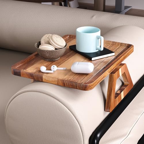 Bandeja para reposabrazos de sofá de madera mesa auxiliar reposabrazos 4