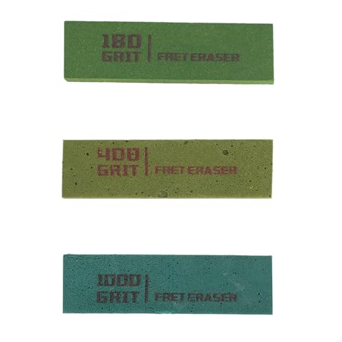 ギターフレット消しゴム 3個セット プロフェッショナルギターフレット研磨用研磨ゴムブロック 収納ボックス付き ギター/ベース/ウクレレ用 効率的で耐久性があり多用途