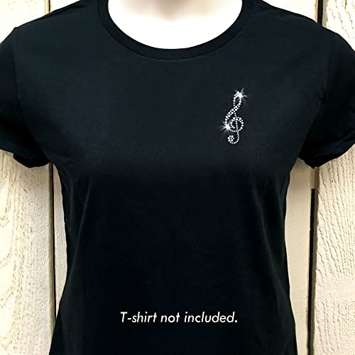 Set Of 12 Music Treble Clefs Iron On Bling Rhinestone Crystal T-Shirt Transfer By Jcs Rhinestones #TOP2