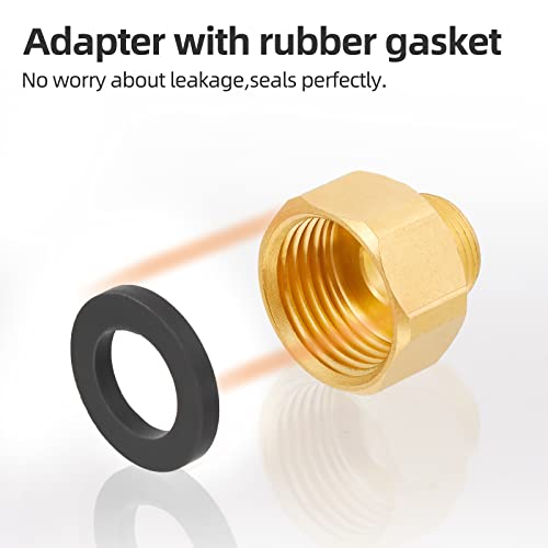Brass G1/2 Female To G3/8 Male Reducer Adapter,Water Pipe Fitting,Compression Fitting With Rubber Washer For Kitchen Bathroom Water Faucet 2Pcs (Female) #TOP2