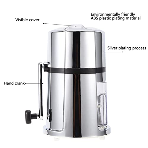 Natudeco Manual Ice Crusher Shaved Ice Machine Portable Snow Cone Machine Commercial Slushie Maker with Stainless Steel Blade for Home Kitchen Cocktails