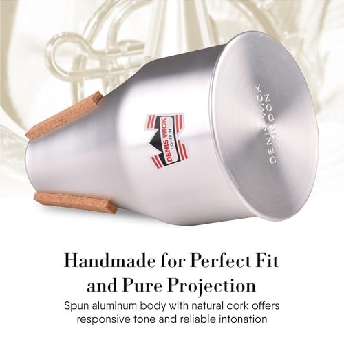 Denis Wick Straight Mute for French Horn, 5524 - Hand-Spun Aluminum Mute with Natural Cork - Brilliant Tone, Reliable Intonation, Tight-Bell Fit for Practice or Performance - 7.48 x 4.53 x 4.53 Inches