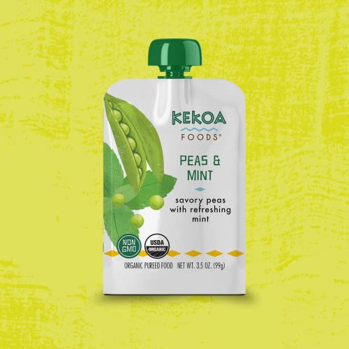 Kekoa Foods 100% Organic Vegetarian Baby Food Puree, Variety Pack - 3.5 ounce Squeeze Pouch (3 Packs, 18 Pouches) (Veggie Forward Variety Pack) - Thumbnail 2
