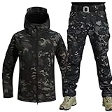 BESTXH 07,L, Uniformes TáCticos para Hombres, Conjuntos De Trajes De Combate Militares Impermeables del EjéRcito, Camuflaje Softshell Chaqueta Pantalones Ropa De Caza