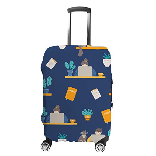 Housse de valise chat bleu foncé CHEHONG élastique pour bagage 18-32 pouces