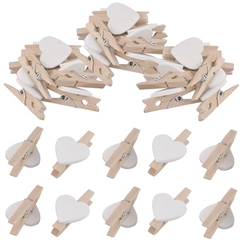 50 Pcs Mini Wooden Pegs Multicolor Craft Clips for DIY Projects Photo Displays Scrapbooking Home Decor and More