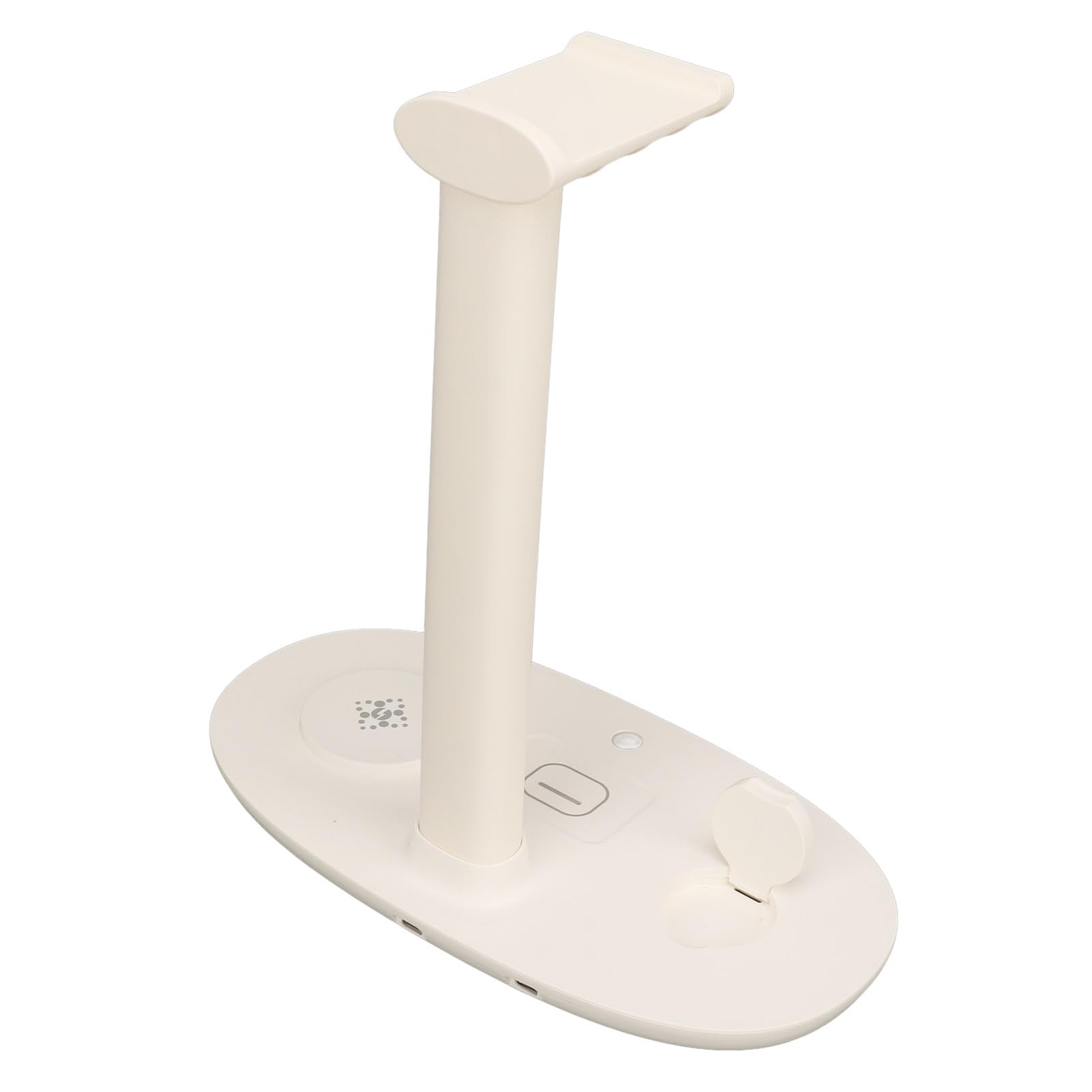 Jiawu Supporto per Cuffie 4 in 1 con Caricabatterie Wireless da 15 W Stazione di Ricarica Rapida per Telefoni Qi, Watch, Pro - Supporto Universale per Cuffie per Giochi (WHITE)