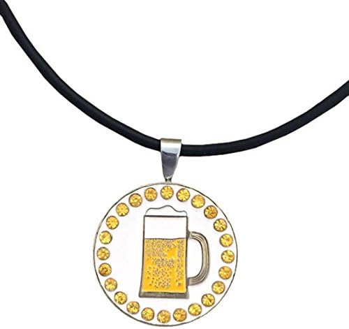 Review Giggle Golf Bling Beer Golf Ball Marker with Golf Necklace for Women