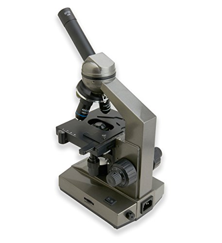 Image of Carson Beginner 100-1000x Compound Student Microscope with Mechanical Stage, Universal Smartphone Digiscoping Adapter, and CarsonCam Phone App (MS-100SP)